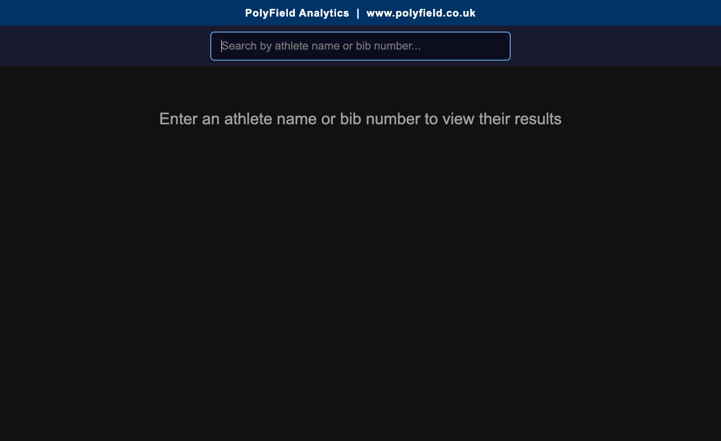 The athlete self-service kiosk — search by name or bib number